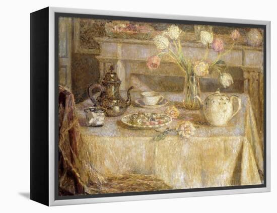 The White Tablecloth; La Nappe Blanche, (Oil on Canvas)-Henri Eugene Augustin Le Sidaner-Framed Premier Image Canvas