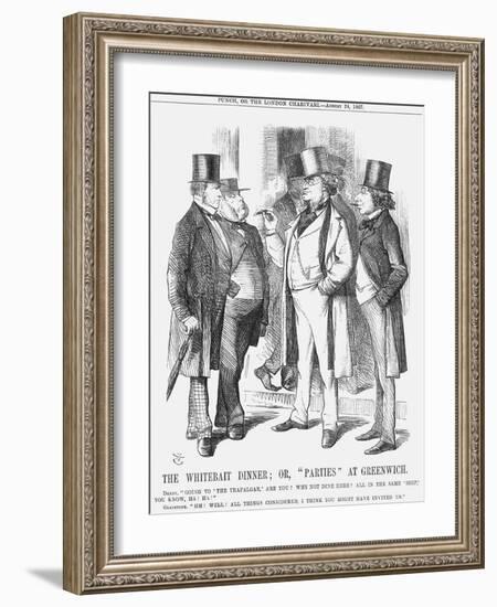 The Whitebait Dinner; Or, Parties at Greenwich, 1867-John Tenniel-Framed Giclee Print