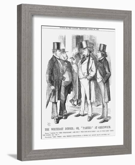 The Whitebait Dinner; Or, Parties at Greenwich, 1867-John Tenniel-Framed Giclee Print