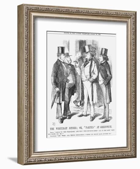 The Whitebait Dinner; Or, Parties at Greenwich, 1867-John Tenniel-Framed Giclee Print
