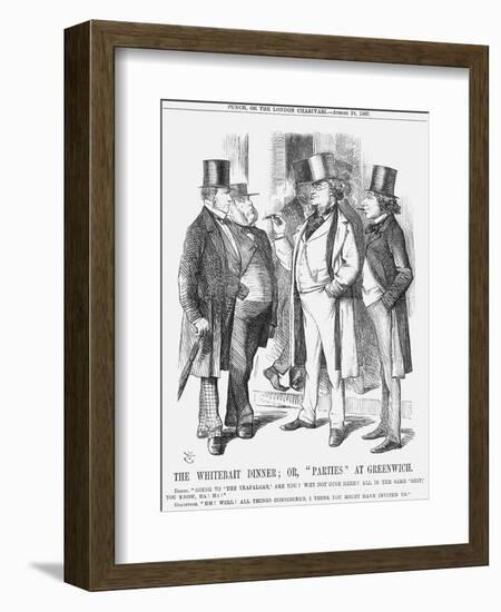 The Whitebait Dinner; Or, Parties at Greenwich, 1867-John Tenniel-Framed Giclee Print