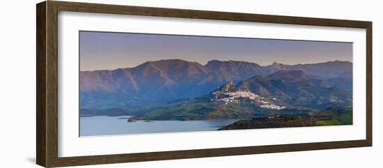 The Whitewashed Village of Zahara De La Sierra at Sunset, Zahara De La Sierra, Cadiz Province, Anda-Doug Pearson-Framed Photographic Print