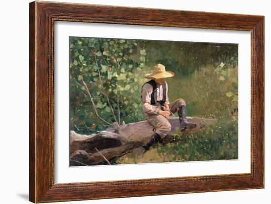 The Whittling Boy, 1873-Winslow Homer-Framed Giclee Print