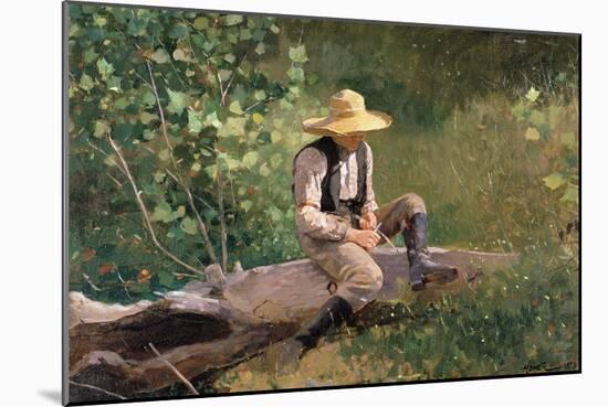 The Whittling Boy, 1873-Winslow Homer-Mounted Giclee Print