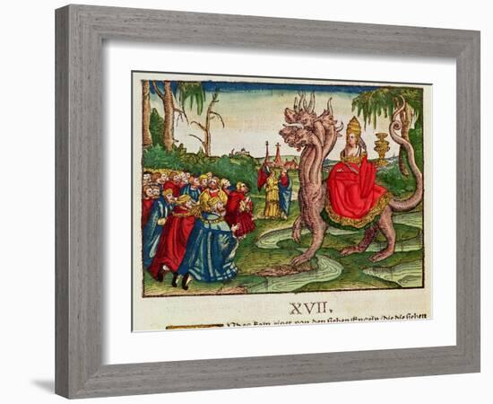 The Whore of Babylon, from the Luther Bible, c.1530-null-Framed Giclee Print