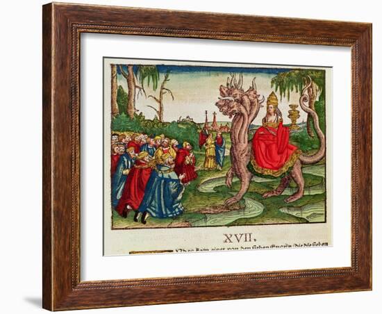 The Whore of Babylon, from the Luther Bible, c.1530-null-Framed Giclee Print