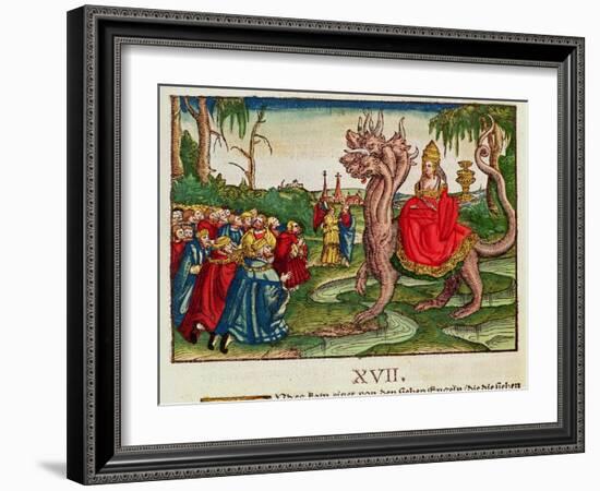 The Whore of Babylon, from the Luther Bible, c.1530-null-Framed Giclee Print