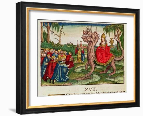 The Whore of Babylon, from the Luther Bible, c.1530-null-Framed Giclee Print