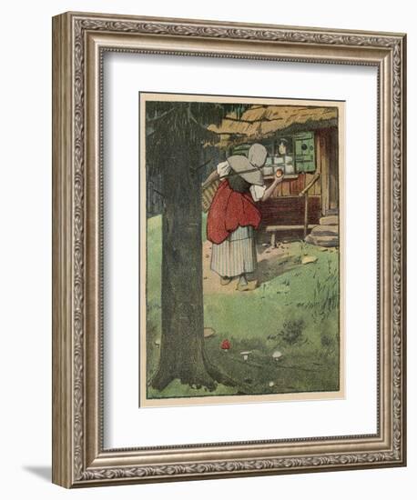 The Wicked Queen in Disguise Brings a Poisoned Apple to Snow White-Willy Planck-Framed Art Print