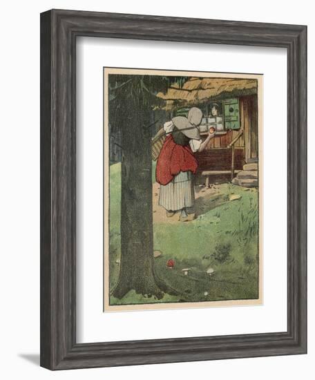 The Wicked Queen in Disguise Brings a Poisoned Apple to Snow White-Willy Planck-Framed Art Print