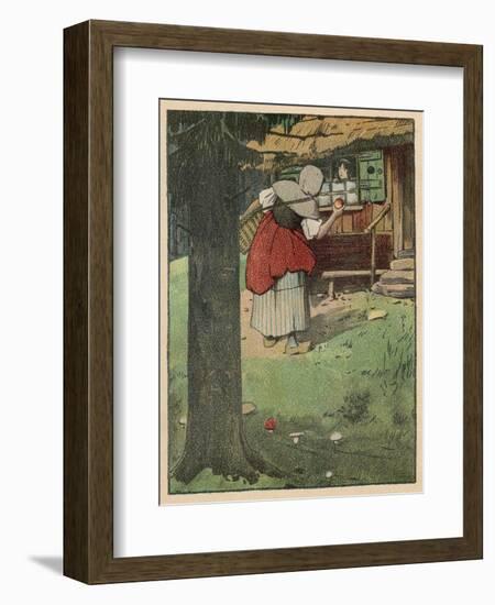 The Wicked Queen in Disguise Brings a Poisoned Apple to Snow White-Willy Planck-Framed Art Print