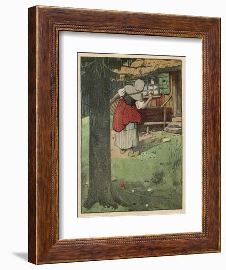 The Wicked Queen in Disguise Brings a Poisoned Apple to Snow White-Willy Planck-Framed Art Print