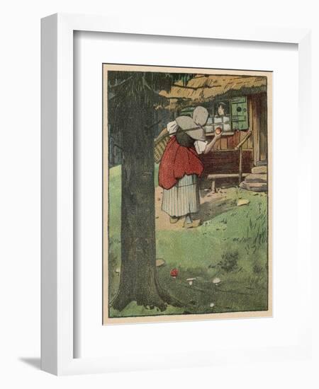 The Wicked Queen in Disguise Brings a Poisoned Apple to Snow White-Willy Planck-Framed Art Print