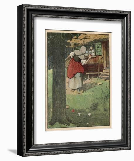 The Wicked Queen in Disguise Brings a Poisoned Apple to Snow White-Willy Planck-Framed Art Print