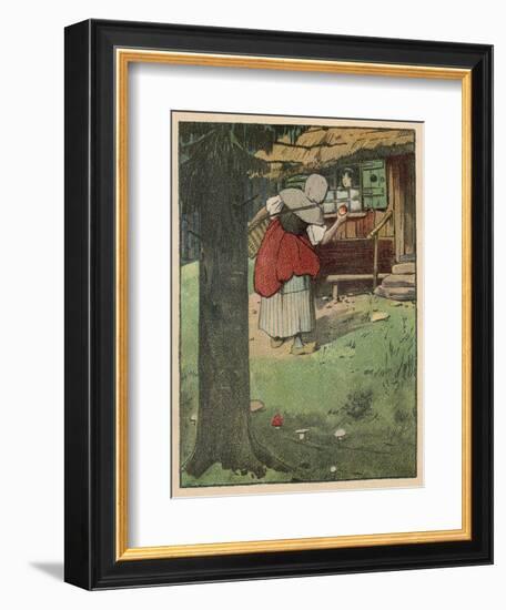 The Wicked Queen in Disguise Brings a Poisoned Apple to Snow White-Willy Planck-Framed Art Print