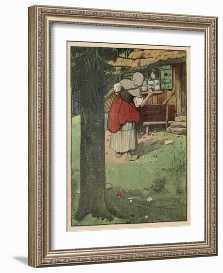 The Wicked Queen in Disguise Brings a Poisoned Apple to Snow White-Willy Planck-Framed Art Print