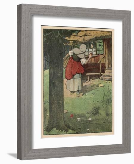 The Wicked Queen in Disguise Brings a Poisoned Apple to Snow White-Willy Planck-Framed Art Print