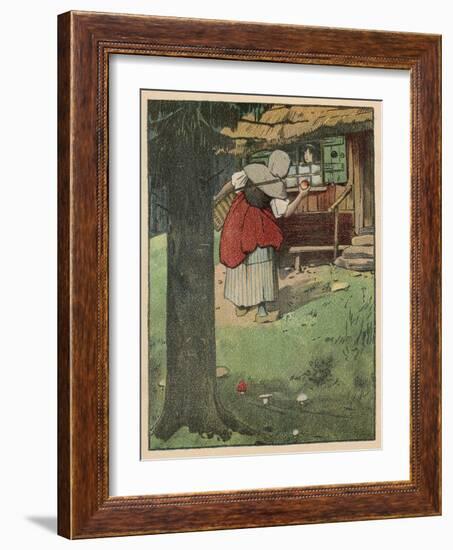 The Wicked Queen in Disguise Brings a Poisoned Apple to Snow White-Willy Planck-Framed Art Print