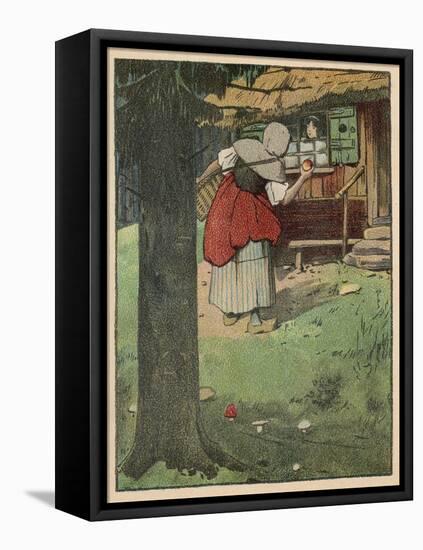 The Wicked Queen in Disguise Brings a Poisoned Apple to Snow White-Willy Planck-Framed Stretched Canvas