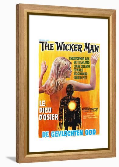 The Wicker Man, (aka Le Dieu D'osier), Belgian poster, 1973-null-Framed Stretched Canvas