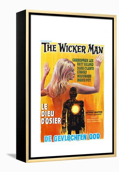 The Wicker Man, (aka Le Dieu D'osier), Belgian poster, 1973-null-Framed Stretched Canvas