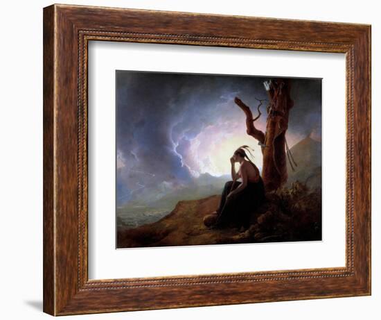 The Widow of an Indian Chief Watching over Her Husband's Weapons Painting by Joseph Wright of Derby-Joseph Wright of Derby-Framed Giclee Print