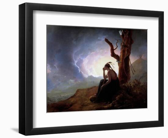 The Widow of an Indian Chief Watching over Her Husband's Weapons Painting by Joseph Wright of Derby-Joseph Wright of Derby-Framed Giclee Print