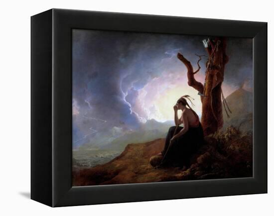 The Widow of an Indian Chief Watching over Her Husband's Weapons Painting by Joseph Wright of Derby-Joseph Wright of Derby-Framed Premier Image Canvas