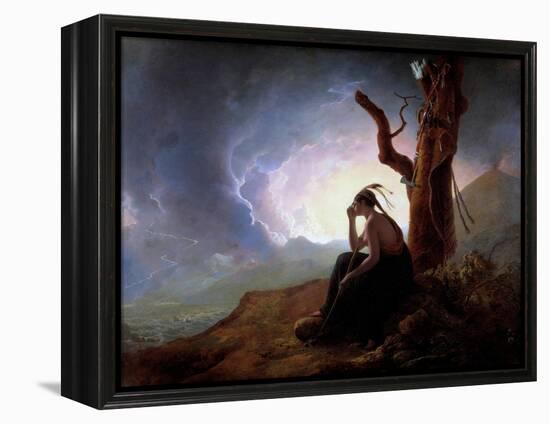 The Widow of an Indian Chief Watching over Her Husband's Weapons Painting by Joseph Wright of Derby-Joseph Wright of Derby-Framed Premier Image Canvas