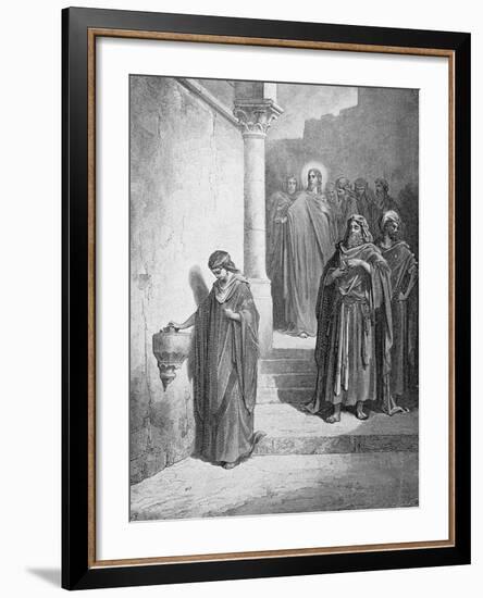 The Widow's Mite, Engraved by L. Dumont, C.1868-Gustave Doré-Framed Giclee Print