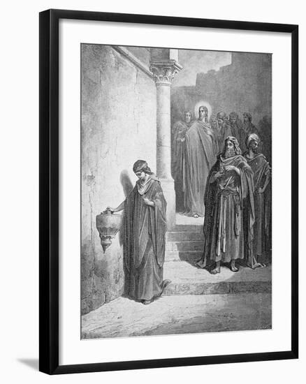 The Widow's Mite, Engraved by L. Dumont, C.1868-Gustave Doré-Framed Giclee Print