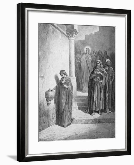 The Widow's Mite, Engraved by L. Dumont, C.1868-Gustave Doré-Framed Giclee Print