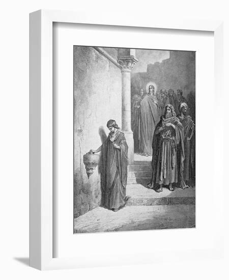 The Widow's Mite, Engraved by L. Dumont, C.1868-Gustave Doré-Framed Giclee Print