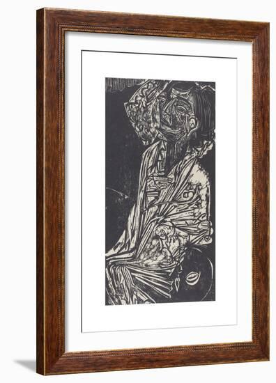 The Wife of Professor Goldstein-Ernst Ludwig Kirchner-Framed Premium Giclee Print