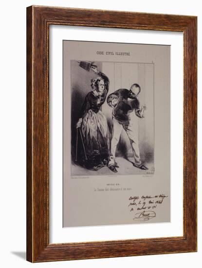 The Wife Shall Obey Her Husband-Henry Monnier-Framed Giclee Print