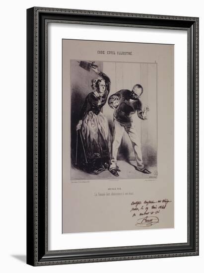 The Wife Shall Obey Her Husband-Henry Monnier-Framed Giclee Print