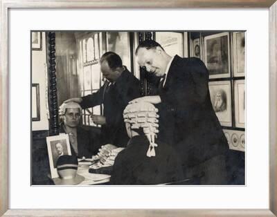 The Wigmakers Firm Messrs Ede And Ravenscroft Prepare A Wig To Fit A Woman Barrister Giclee Print Art Com