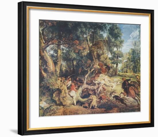 The Wild Boar Hunt-Peter Paul Rubens-Framed Collectable Print