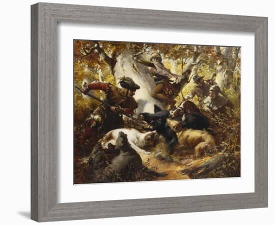 The Wild Boar Hunt-Ferdinand Wagner-Framed Giclee Print