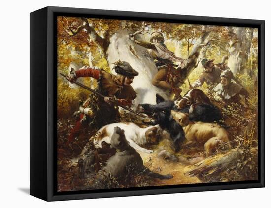 The Wild Boar Hunt-Ferdinand Wagner-Framed Premier Image Canvas