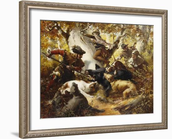 The Wild Boar Hunt-Ferdinand Wagner-Framed Giclee Print