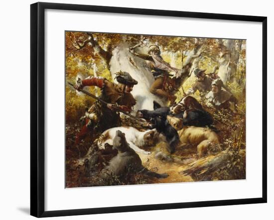 The Wild Boar Hunt-Ferdinand Wagner-Framed Giclee Print