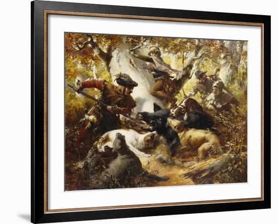 The Wild Boar Hunt-Ferdinand Wagner-Framed Giclee Print