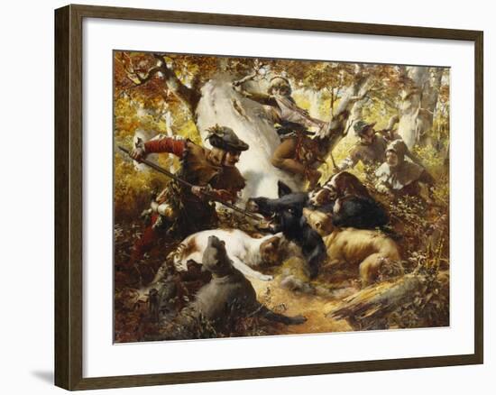 The Wild Boar Hunt-Ferdinand Wagner-Framed Giclee Print