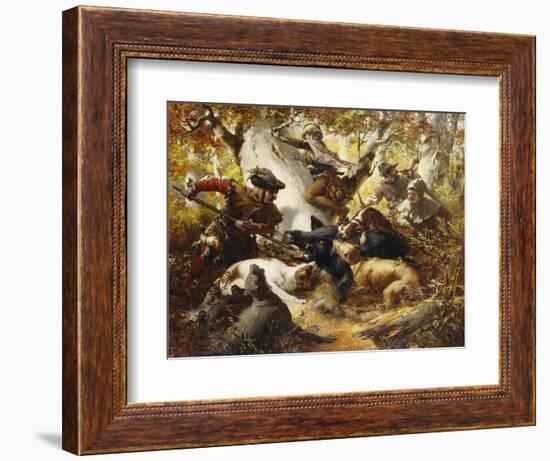 The Wild Boar Hunt-Ferdinand Wagner-Framed Giclee Print