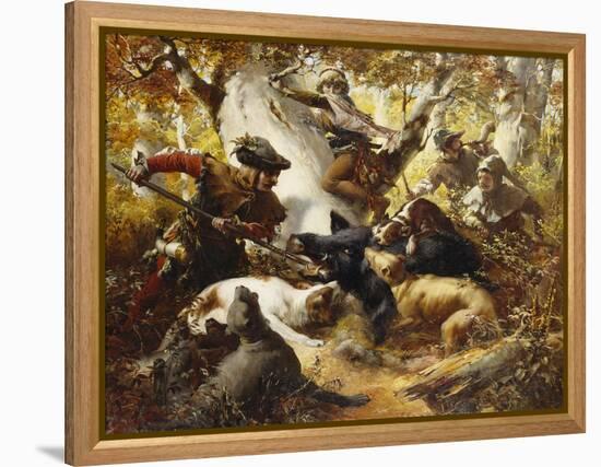 The Wild Boar Hunt-Ferdinand Wagner-Framed Premier Image Canvas