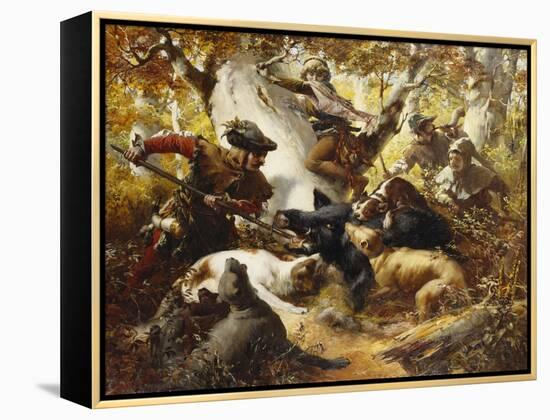 The Wild Boar Hunt-Ferdinand Wagner-Framed Premier Image Canvas