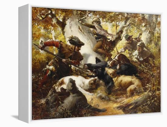 The Wild Boar Hunt-Ferdinand Wagner-Framed Premier Image Canvas