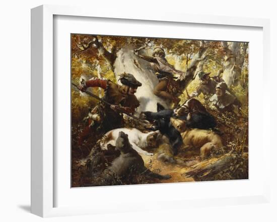 The Wild Boar Hunt-Ferdinand Wagner-Framed Giclee Print