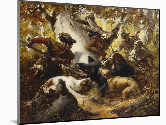 The Wild Boar Hunt-Ferdinand Wagner-Mounted Giclee Print